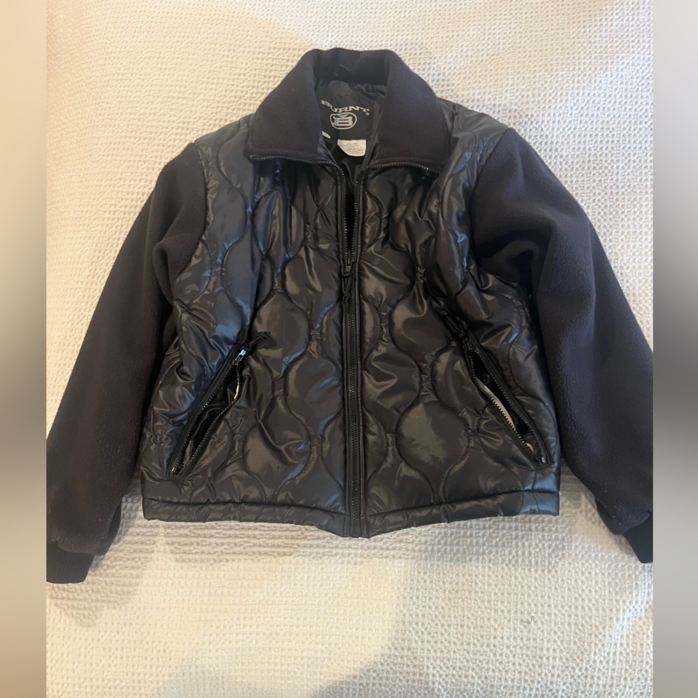 Burnt brand Black Quilted Jacket with Zipper Pockets